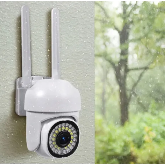 Camera de Supraveghere Video, WIFI, Exterior/Interior, Rezistenta Apa IP65, Full HD 1080p, Infrarosu, Wifi 2.4GHz, rotire 270°, Alb [3]