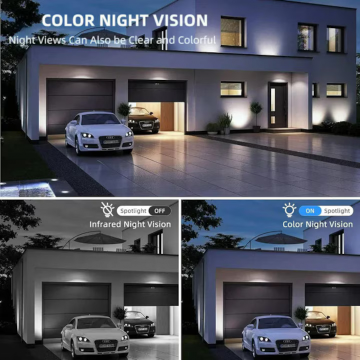 Cameră de Supraveghere WiFi 12MP Tripla, 2K, PTZ, Zoom 10X, Vedere Nocturnă Color, Audio Bidirecțional+ CARD MICRO SD 64GB CADOU [4]