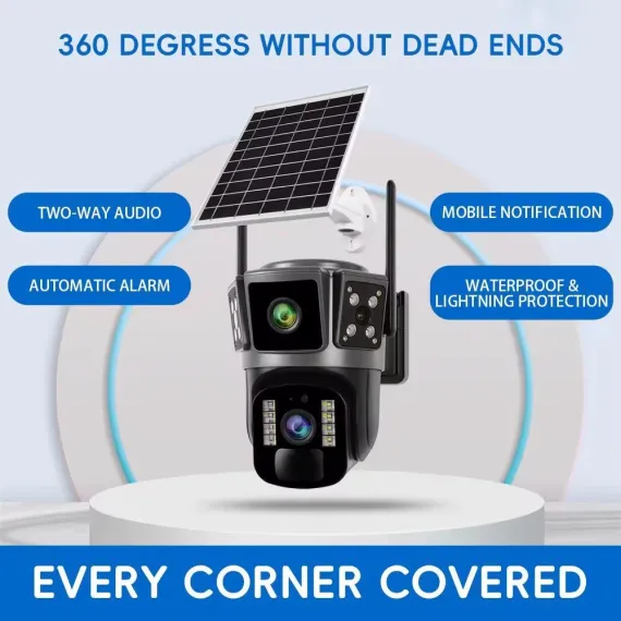 Camera Supraveghere Solara 6MP, UltraHD, Rotativa 360, Wifi/4G, Panou Solar, Night Vision, Detectie Umana [2]