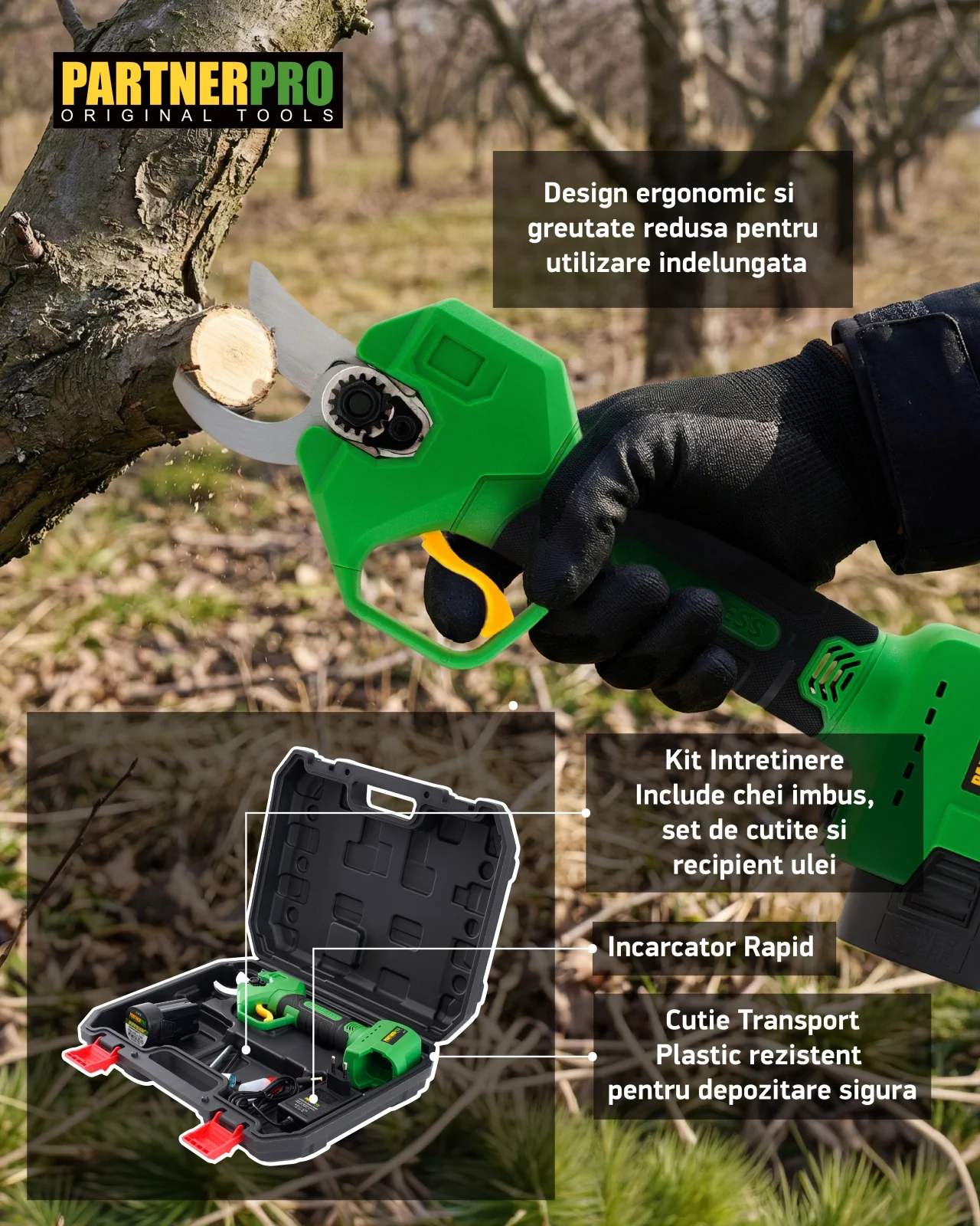 Foarfecă electrică cu acumulator PARTNERPRO PP-FE16V, 16V / 2Ah, 300 W, 200 N [13]