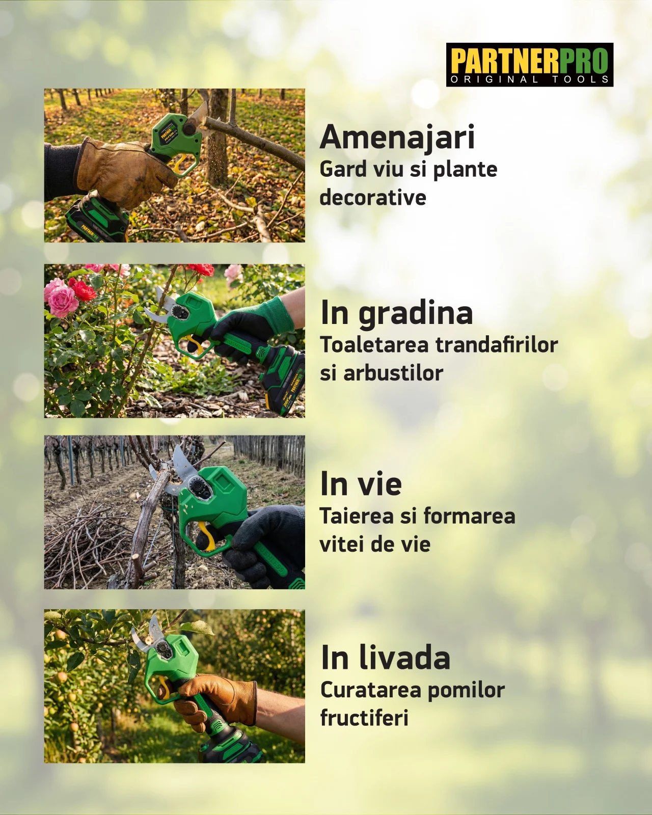 Foarfecă electrică cu acumulator PARTNERPRO PP-FE2A 20V / 2Ah, 250 N, Brushless [15]