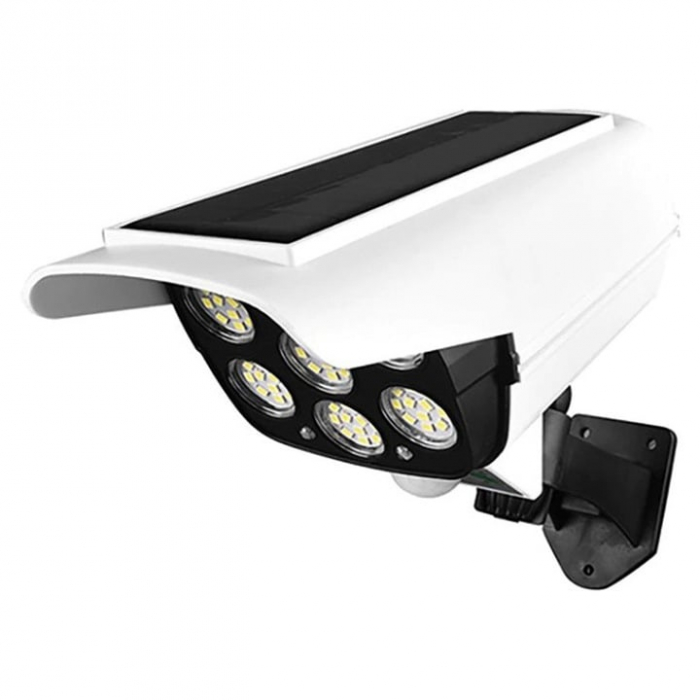 Lampă Solară LED Exterior Tip Cameră Supraveghere, 7 LED-uri, Senzor Mișcare, IP65, Telecomandă, 18x9 cm [3]