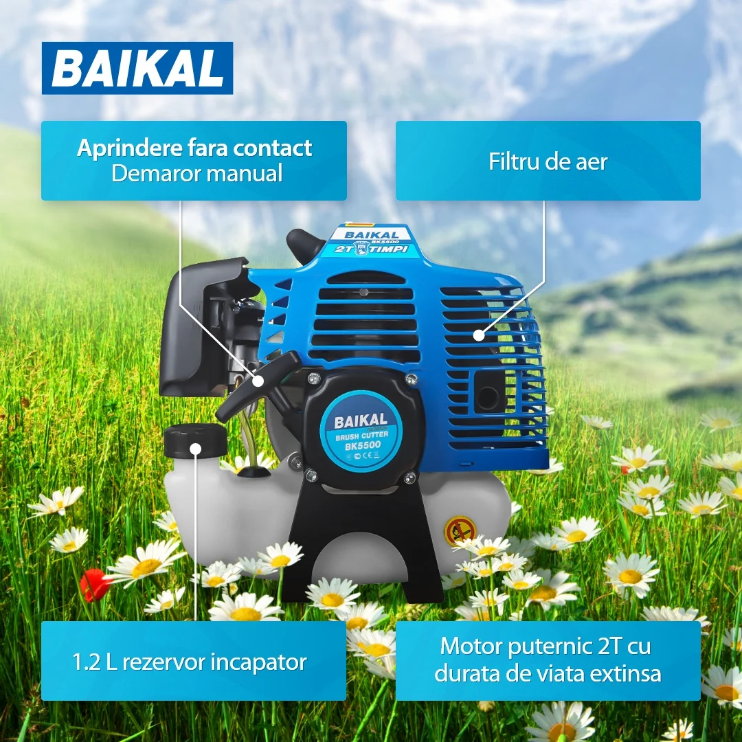 Motocoasa pe benzina BAIKAL BK5500, 4.7CP, 2T, 10000rpm [3]