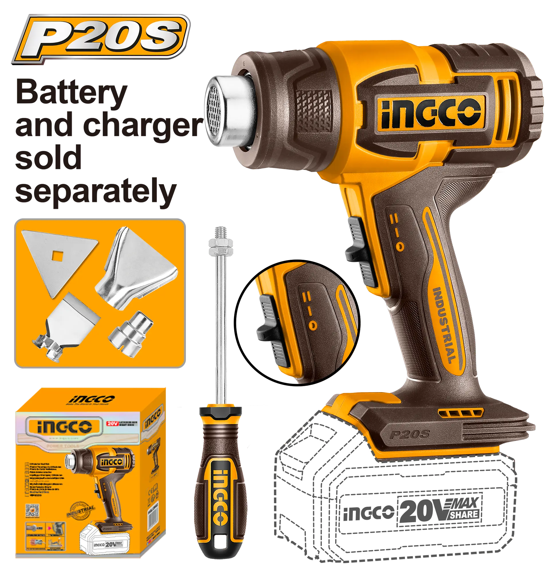 Pistol cu aer cald 20V INGCO [1]