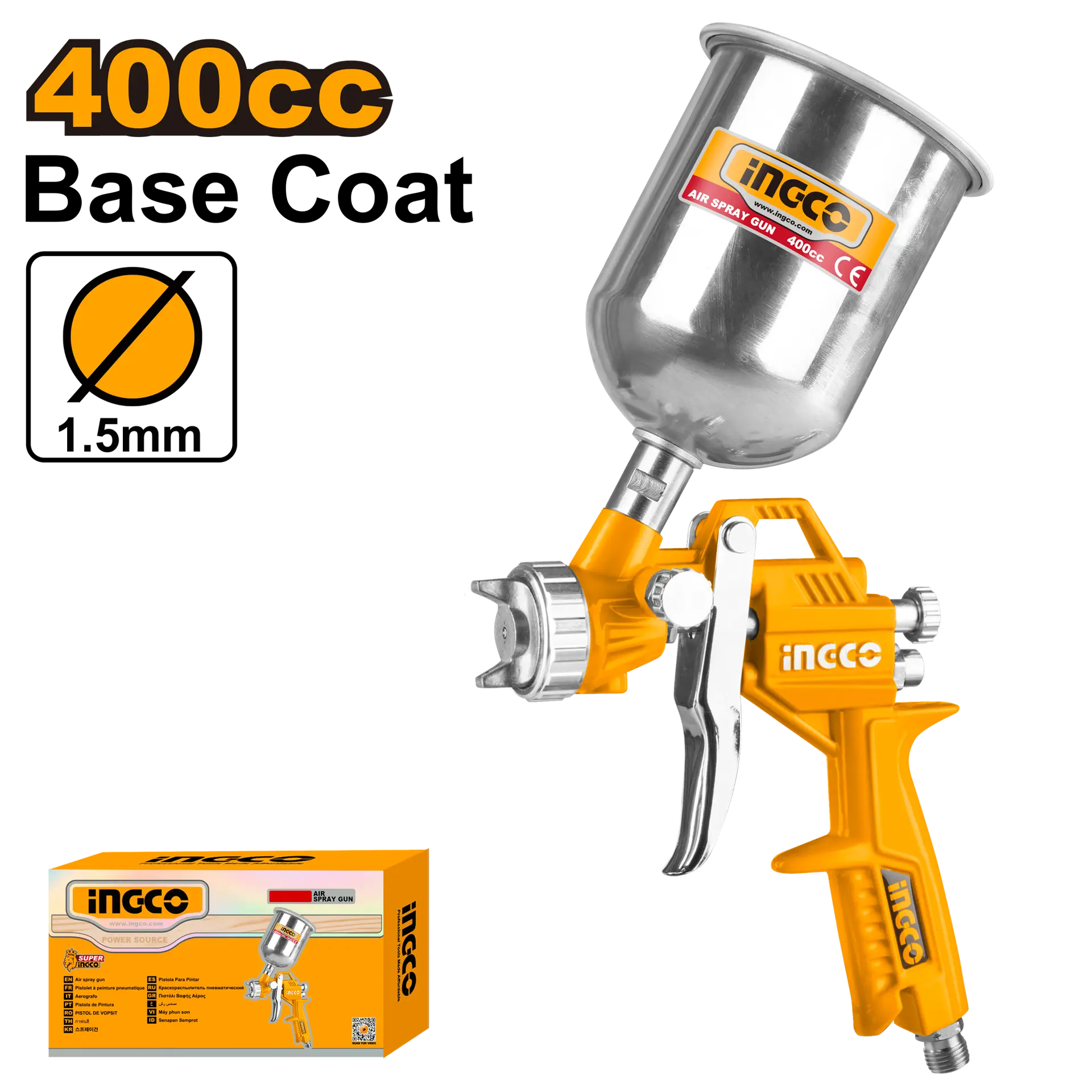 Pistol pentru Vopsit vas Metal sus 400cc INGCO [1]