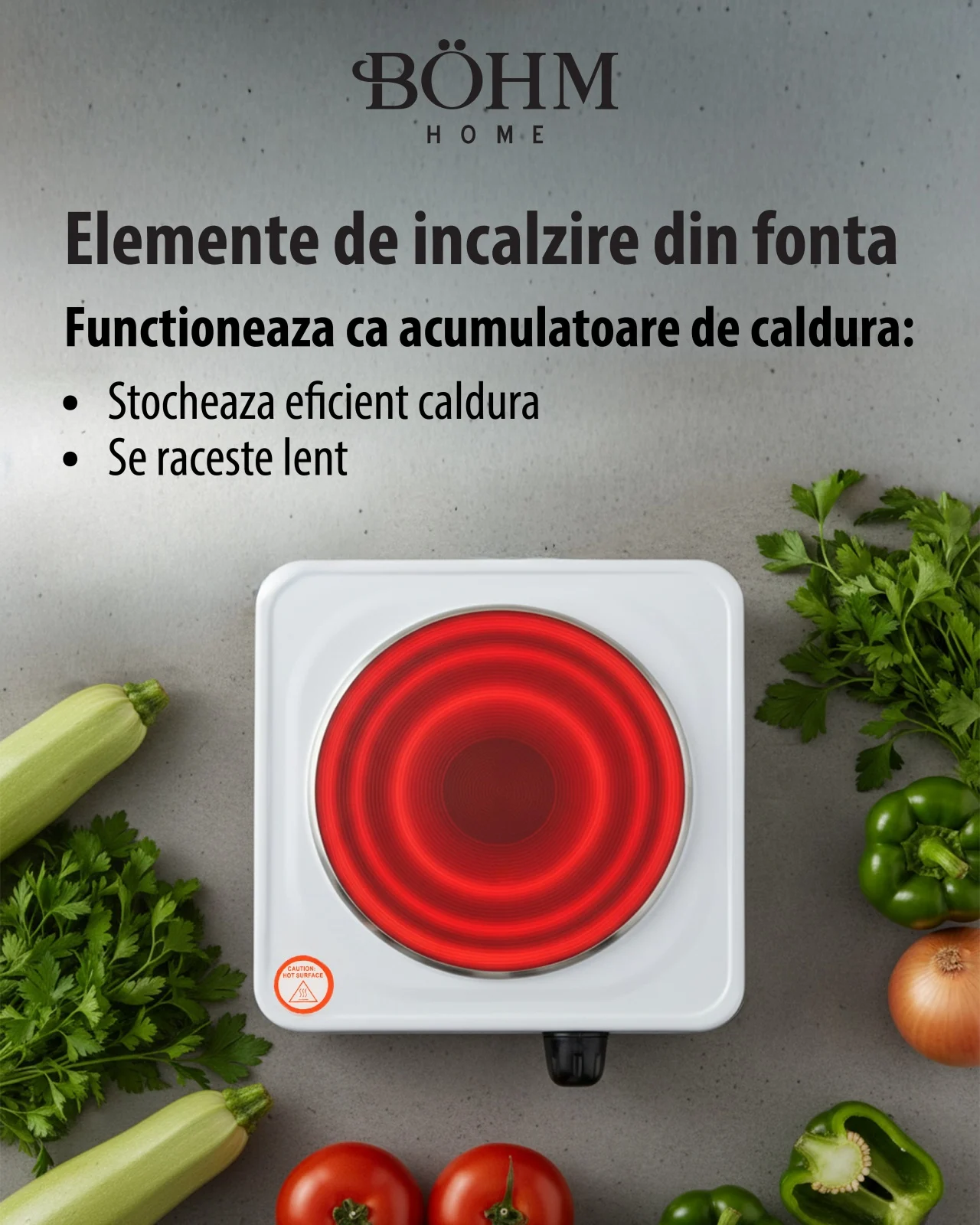 Plita electrica cu un ochi BÖHM BE-H-002F-W, 1000 W [8]