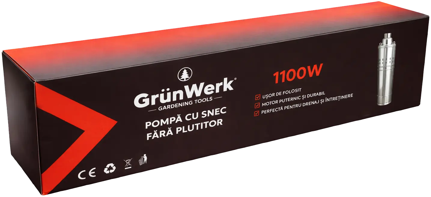 Pompa Apa Curata Inox 1.1kw cu Snec Fara Plutitor GrunWerk GW7182 [3]