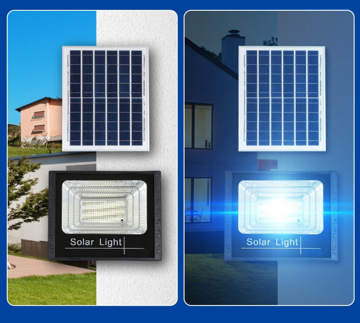 Proiector LED SMD 45W IP65 cu incarcare solara, panou solar, cu telecomanda, suport prindere IP65 [2]