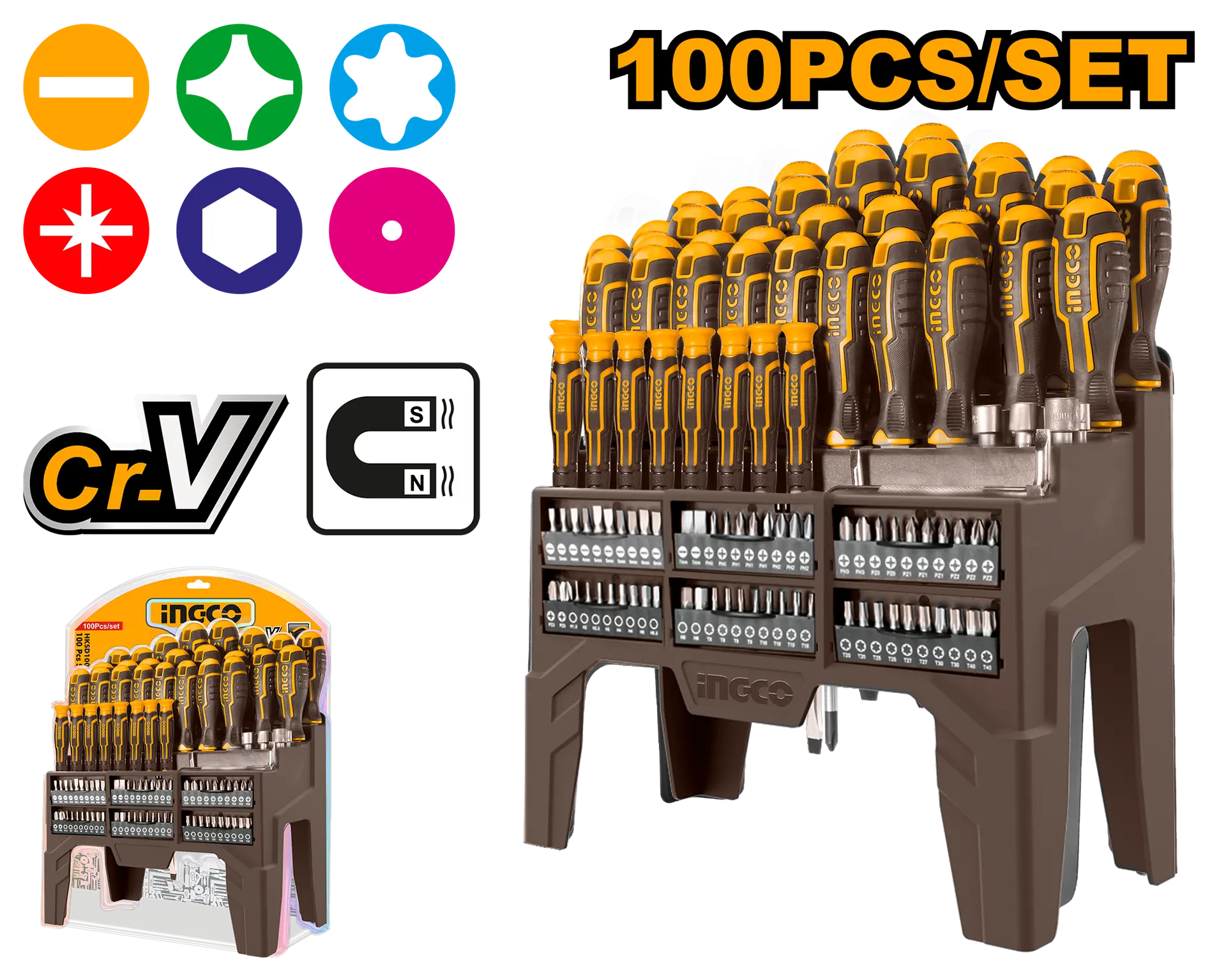 Set Surubelnite si Biti 100 buc INGCO [1]