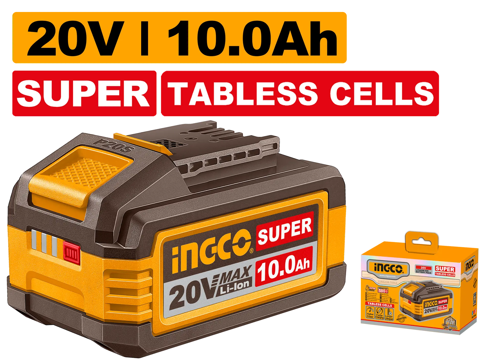 Acumulatori si Incarcatoare - Baterie (Acumulator) 20V 10Ah Tabless Ingco FBLI2129