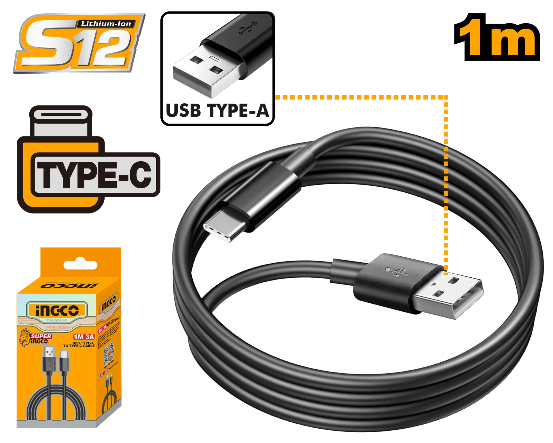 Accesorii Telefon - Cablu Incarcare USB-A la USB-C 1m