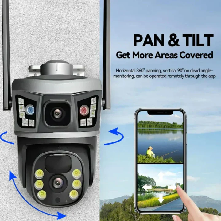 Cameră de Supraveghere Solara 4G, 2 lentile, 360° – 6MP Ultra HD, Panou Solar 7W, Baterie 12000mAh, Detecție Mișcare & Audio Bidirecțional, IP66 + CARD MICRO SD 64GB CADOU [4]