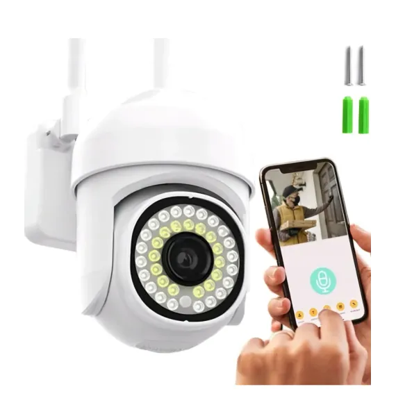 Camere de Supraveghere - Camera de Supraveghere Video, WIFI, Exterior/Interior, Rezistenta Apa IP65, Full HD 1080p, Infrarosu, Wifi 2.4GHz, rotire 270°, Alb