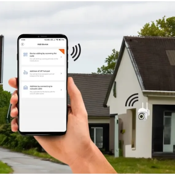 Camera de Supraveghere Video, WIFI, Exterior/Interior, Rezistenta Apa IP65, Full HD 1080p, Infrarosu, Wifi 2.4GHz, rotire 270°, Alb [3]