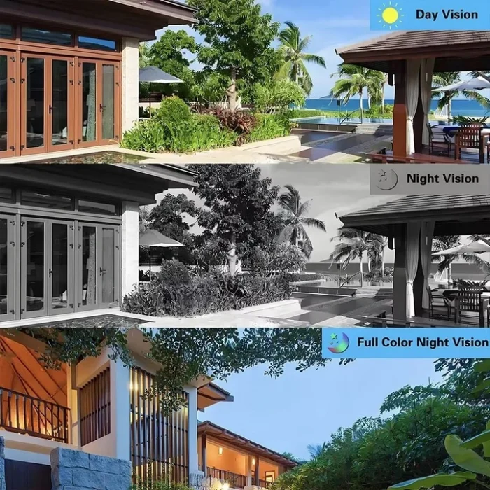 Cameră de Supraveghere WIFI 12MP, 3 lentile, 2K, PTZ, Zoom 10X, Vedere Nocturnă Color, Audio Bidirecțional + CARD MICRO SD 64GB CADOU [2]