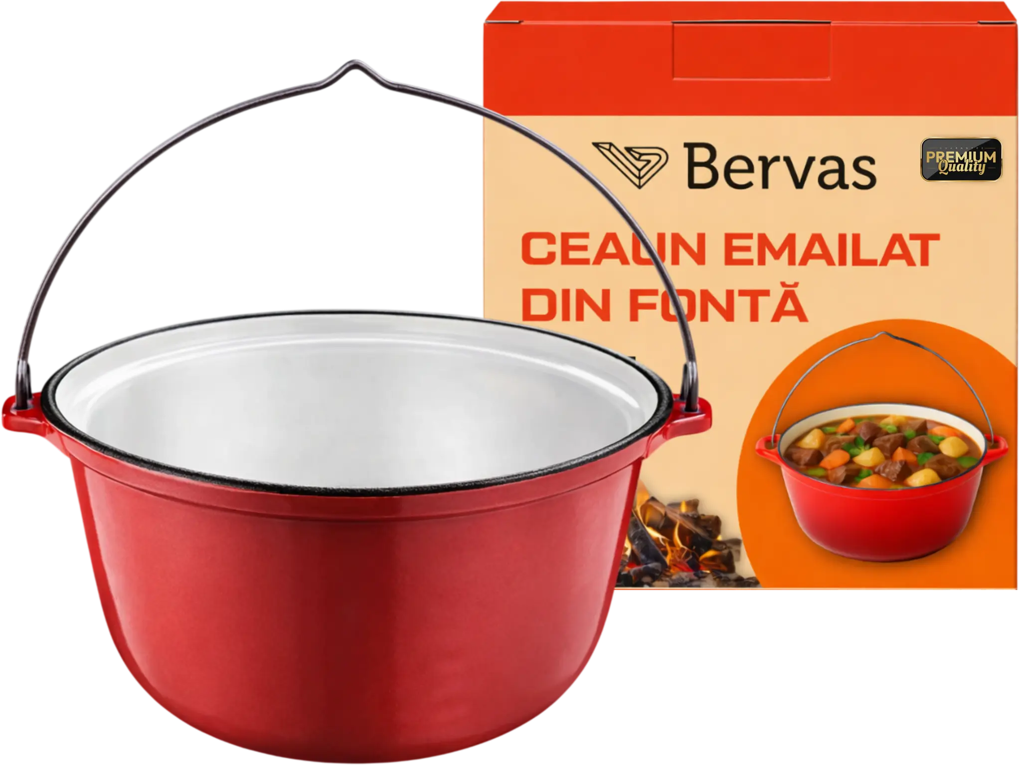Gratare - Ceaun Emailat din Fonta Bervas 7.2L