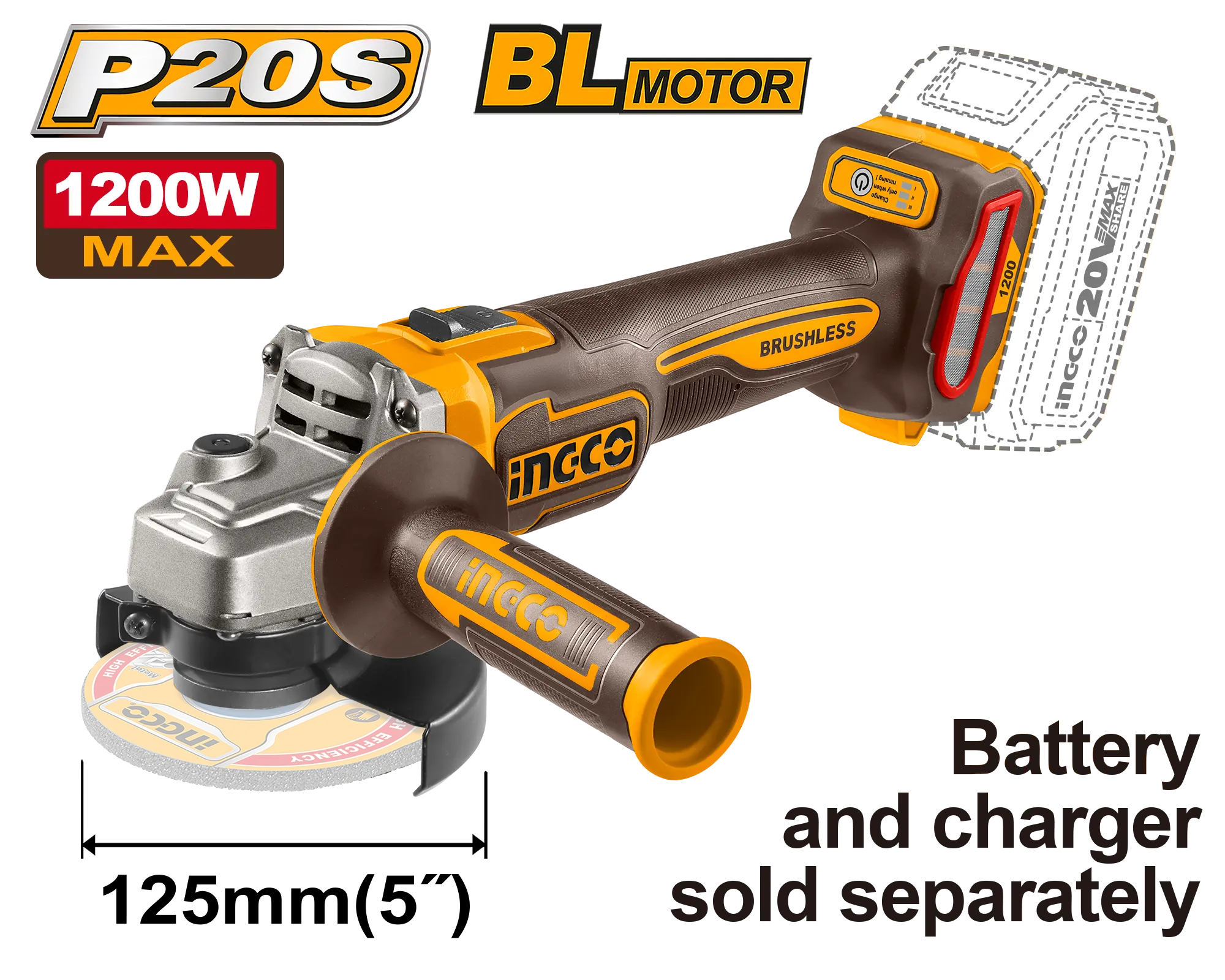 Flexuri si Polizoare - Flex Polizor Unghiular 20V 125mm 1200W