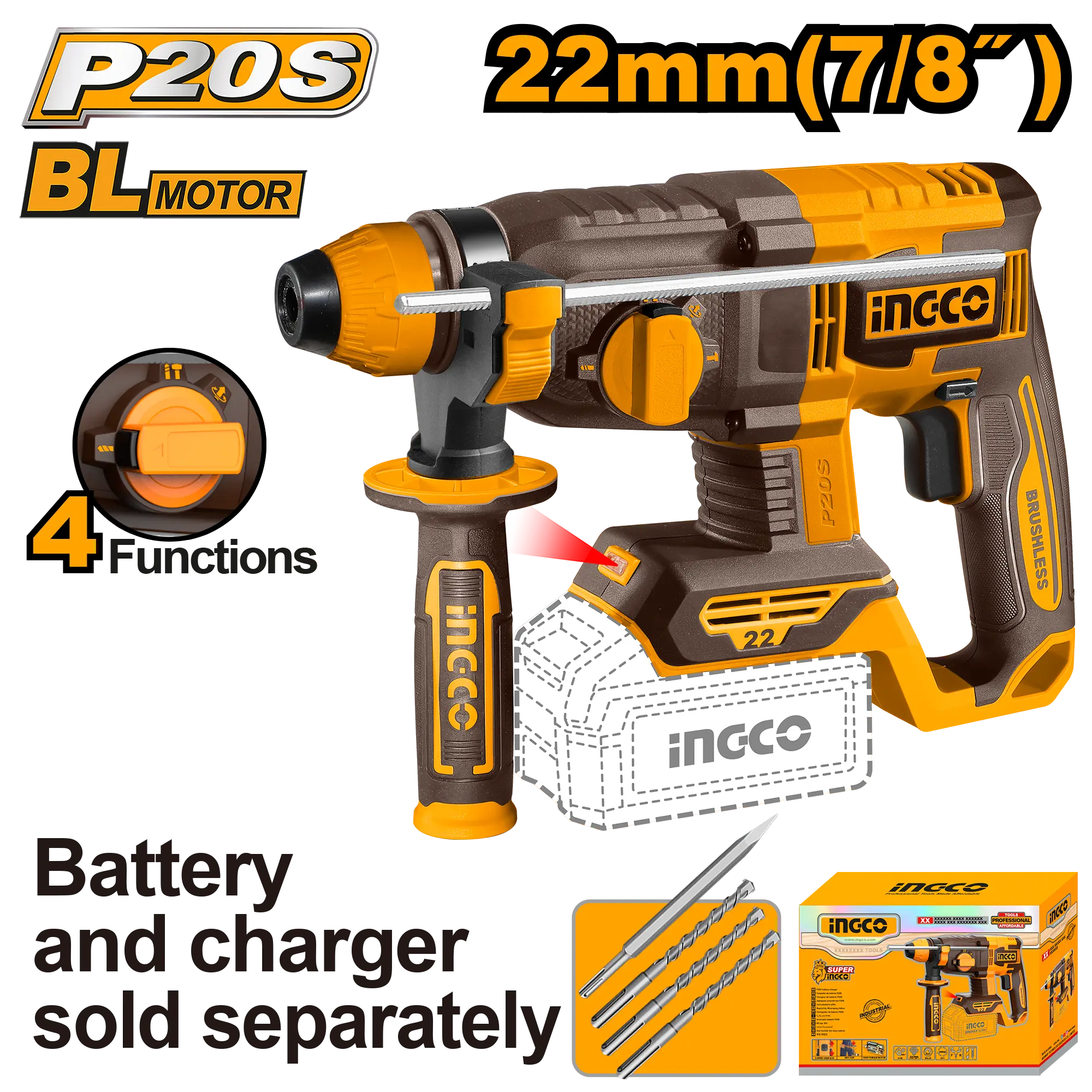 Rotopercutoare si Demolatoare - Picamer 20V 22mm 4 Functii Fara Baterie si Incarcator