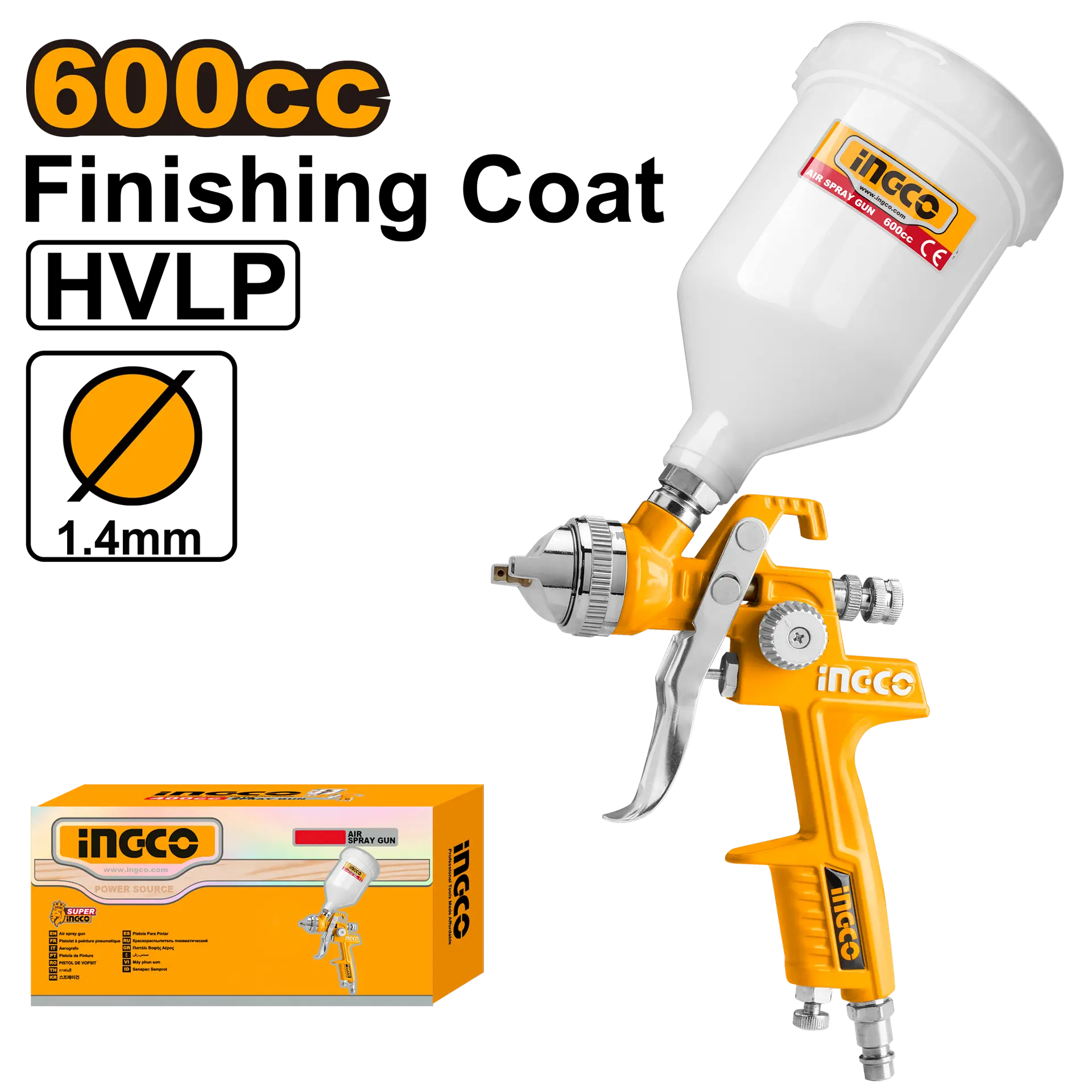 Scule  & Unelte - Pistol Vopsit cu Vas Superior 600cc INGCO