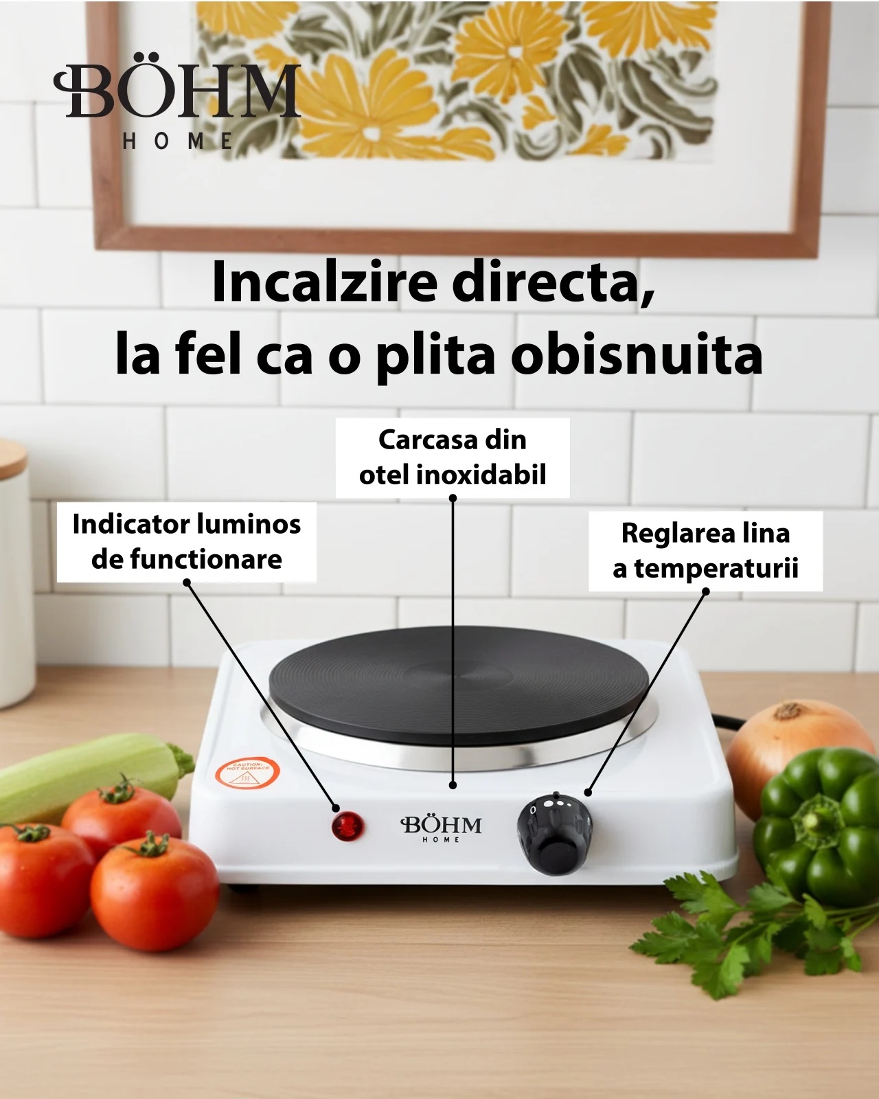 Plita electrica cu un ochi BÖHM BE-H-002F-W, 1000 W [5]