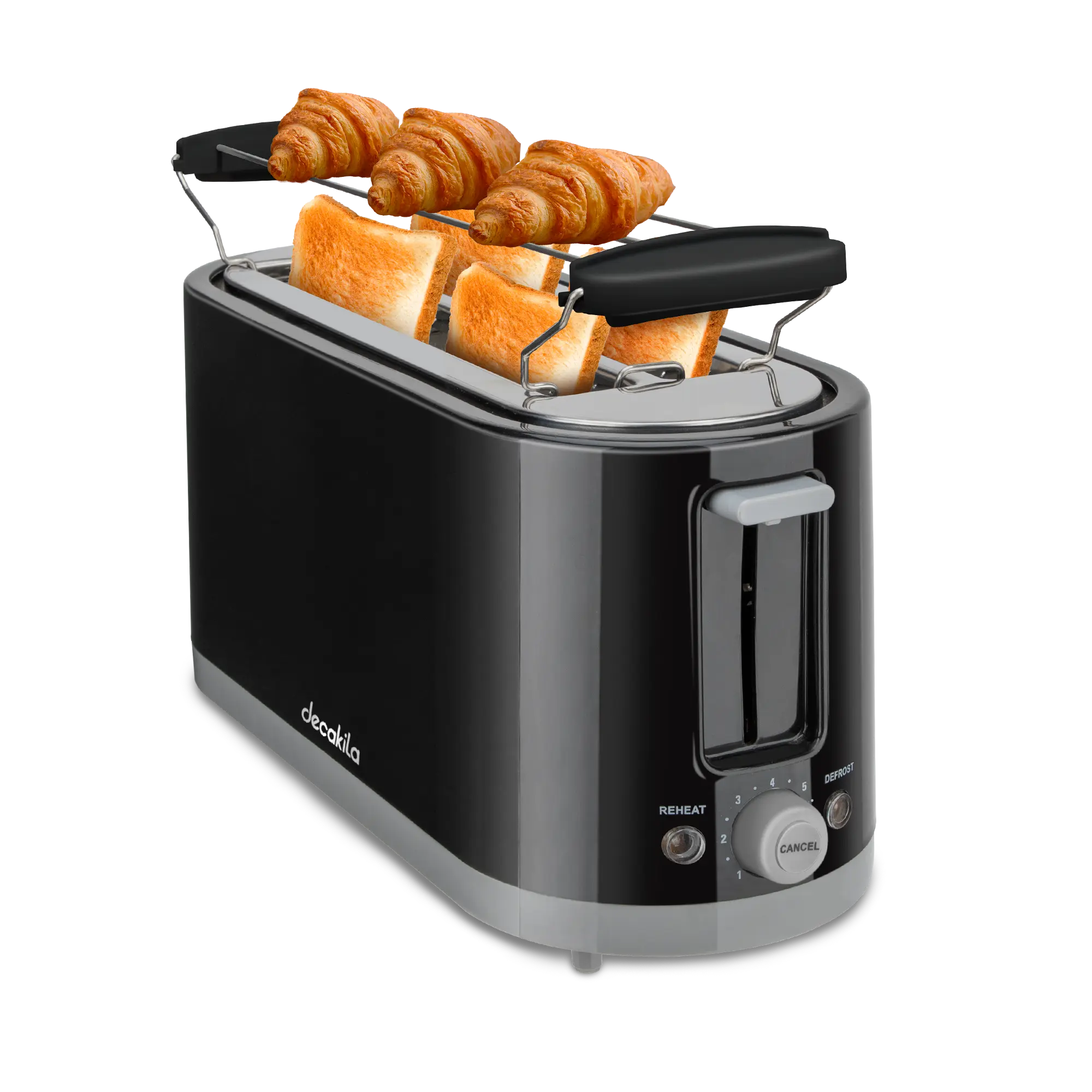 Electrocasnice pentru Bucatarie - Prajitor de Paine 1400W 4 felii cu Functie pentru Croissant