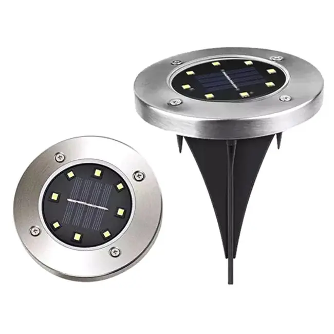 Lampi Solare - Set 4 Lampi Solare cu 8 Leduri si Montaj in Sol
