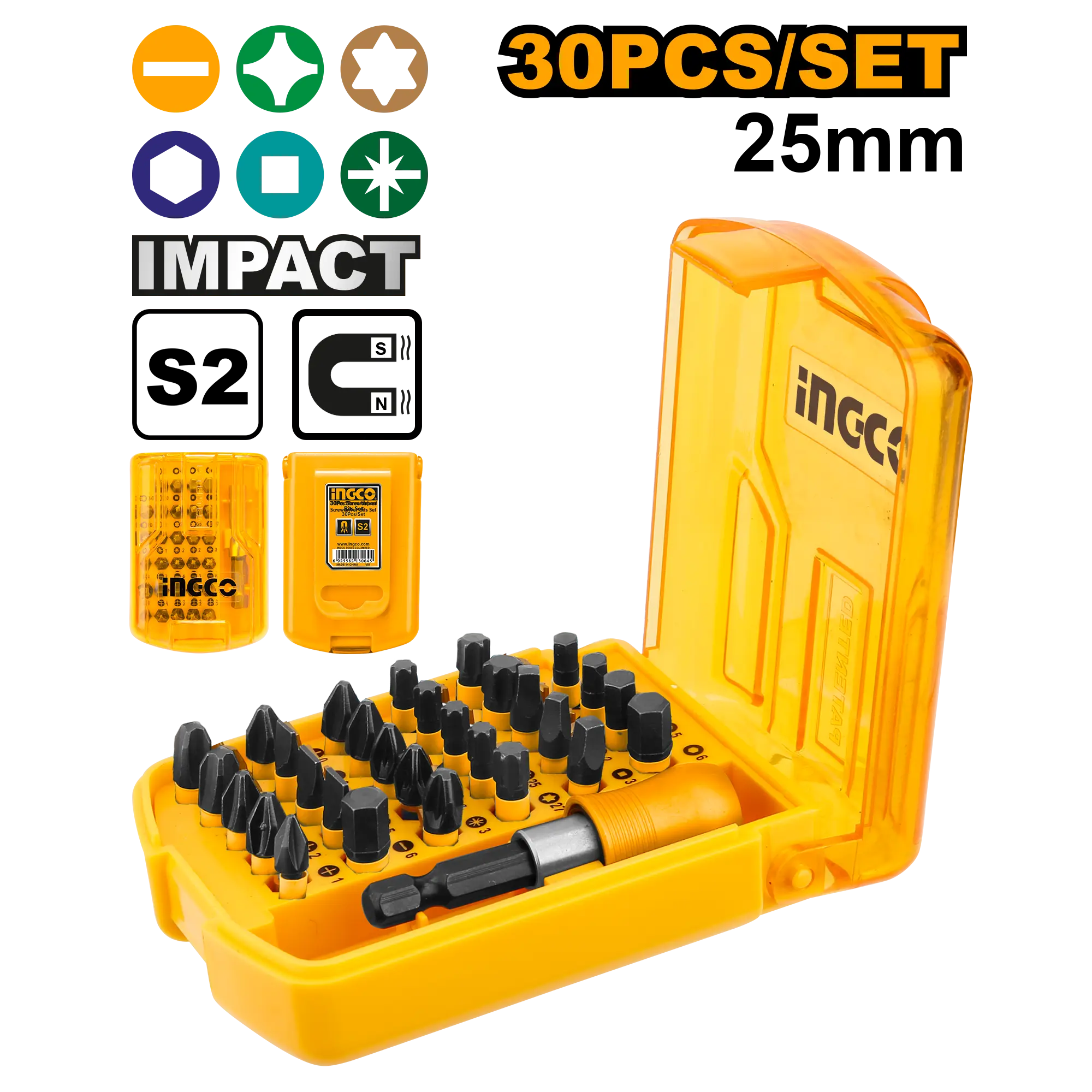 Accesorii pentru Gaurit si Insurubat - Set de Biti pentru Impact 30pcs