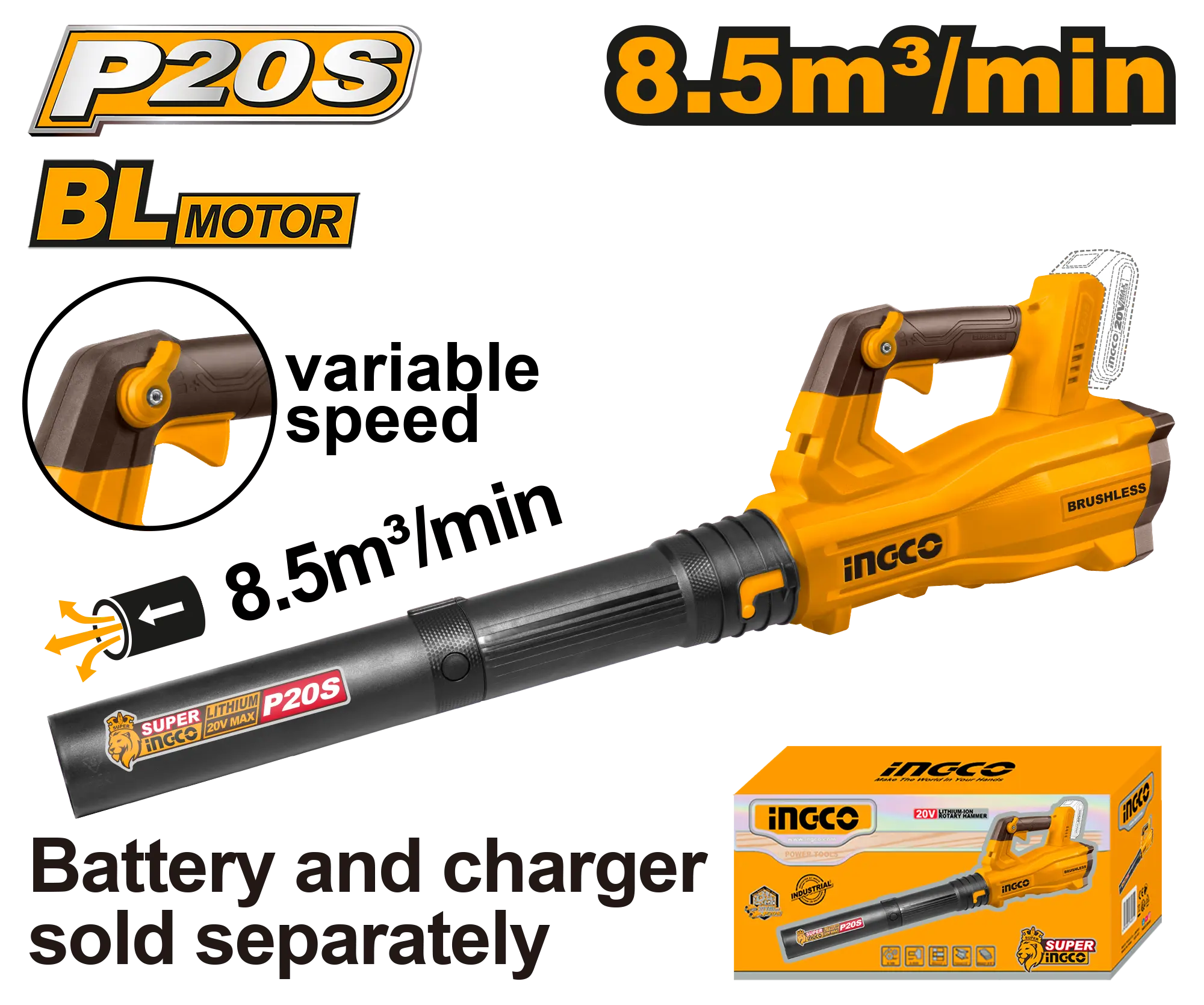 Scule Electrice - Suflanta de Frunze 20V Fara Baterie si Incarcator