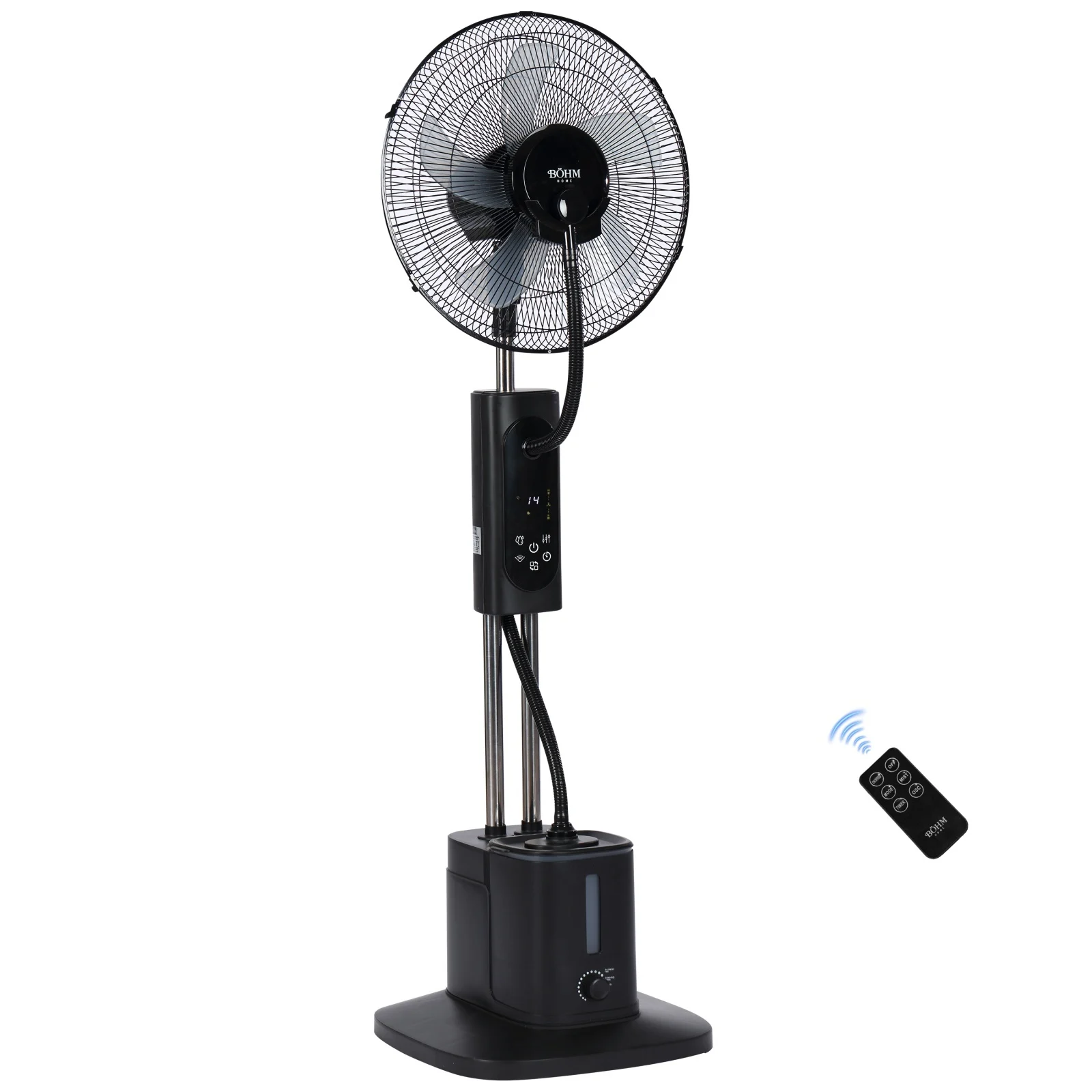 Electrocasnice - Ventilator cu pulverizare apă și umidificare 16" BÖHM BME-01A, 70W, 3 trepte de viteză, 3 moduri ventilare