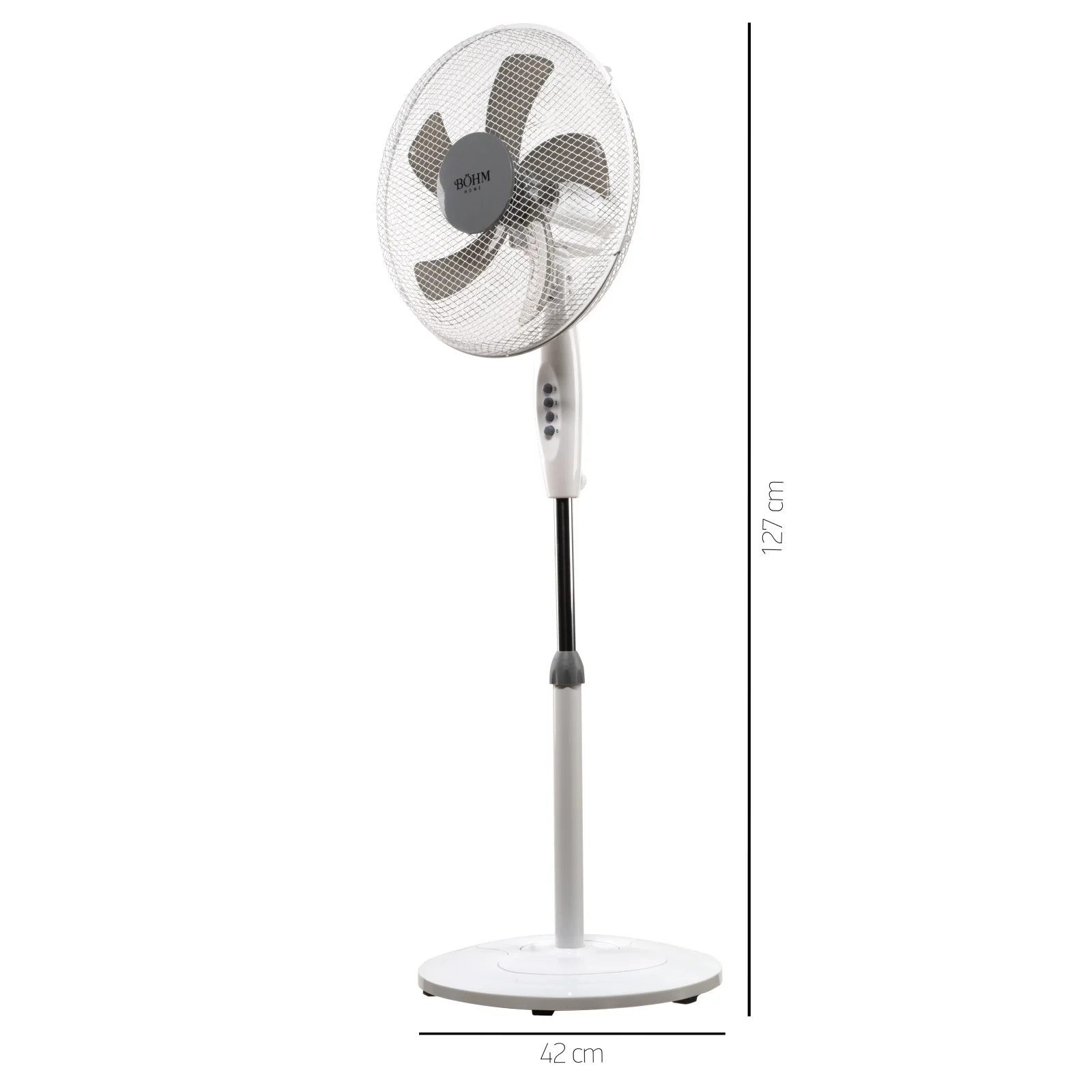 Ventilator de Podea 16" BÖHM BLSF-4043, Numar viteze 3, 50W Inaltime reglabila pana la 125 cm [6]