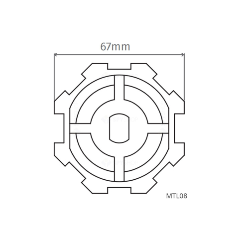 Automatizări Porți - Adaptor Motorline MTL08/67 mm/forma octagonala
