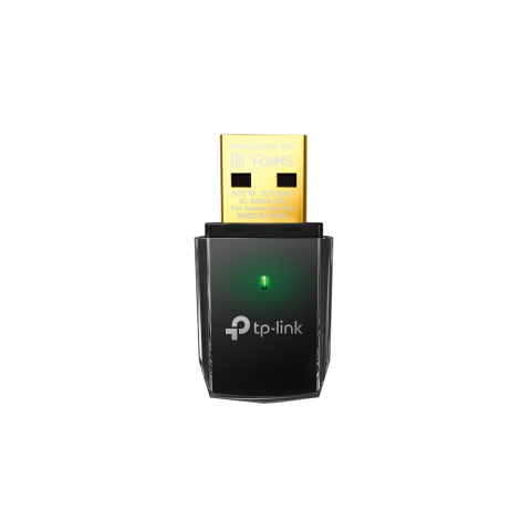 Rețelistică - Adaptor USB Mini WiFi TP-Link ARCHER T2U, 433 Mbps, 2.4 Ghz/5 Ghz, USB 2.0