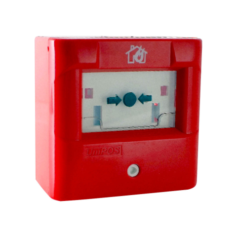 Convențional - Buton de incendiu adresabil UniPOS FD7150, element elastic, LED, izolator scurtcircuit