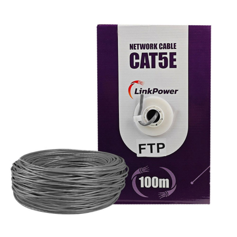 Cabluri & Accesorii - Cablu FTP CAT5E Cupru LinkPower LINK-FTP-100, pret/100 m, gri