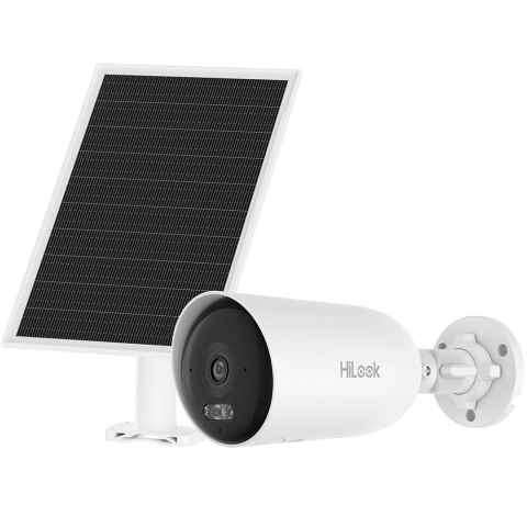 Camere cu panou solar - Camera supraveghere 4G LTE cu panou solar si iluminare duala Hikvision HiLook AOV IPC-CFS04/4G-SIM, 4 MP, 2.8 mm, IR/lumina alba 30 m, slot card, microfon si difuzor, acumulator 9000 mAh, always on vi