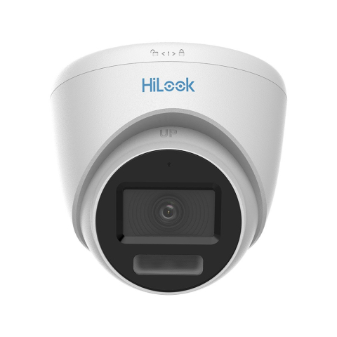Camere dome - Camera supraveghere Dome Hikvision HiLook Smart Hybrid Light ColorVu THC-T229-LMS, 2 MP, 2.8 mm, IR/lumina alba 40 m, microfon
