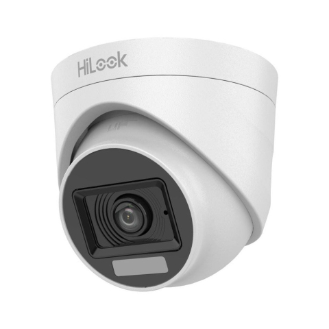 Camere dome - Camera supraveghere Dome HikVision HiLook THC-T127-LPS, 2 MP, 2.8 mm, IR / lumina alba 20 m, microfon
