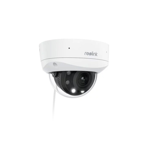 Camere dome - Camera supraveghere dome Reolink P437, 4K, Zoom 5X, IR / lumina alba 30 m, PoE, 2.7 mm - 13.5 mm, slot card, microfon, difuzor, detectie persoane / vehicule / animale
