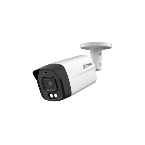 Camere bullet - Camera supraveghere exterior cu iluminare duala Dahua HAC-HFW1500TLM-IL-A-0280B-S3-DIP, 5 MP, IR/lumina alba 40 m, 2.8 mm, microfon, detectare miscare