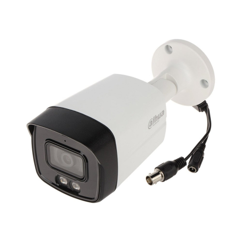 Camere bullet - Camera supraveghere exterior cu iluminare duala Dahua Smart Dual Light HAC-HFW1200TLM-IL-A-0280B-S6, 2 MP, IR/lumina alba 40 m, 2.8 mm, microfon