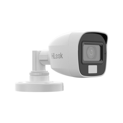 Camere bullet - Camera supraveghere exterior cu iluminare duala Hikvision HiLook Smart Hybrid Light THC-B127-LPS, 2 MP, 2.8 mm, IR/lumina alba 20 m, microfon