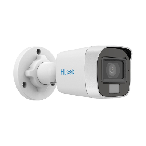 Camere bullet - Camera supraveghere exterior cu iluminare duala Hikvision HiLook Smart Hybrid Light THC-B129-LPS, 2 MP, 2.8 mm, IR/lumina alba 20 m, microfon