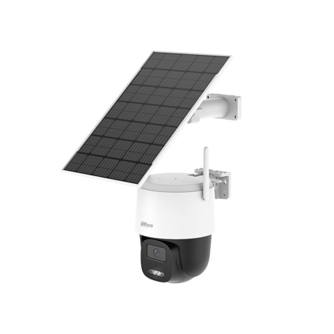 Camere cu panou solar - Camera supraveghere exterior cu panou solar si iluminare duala WiFi 6 PT Dahua BP5E, 5 MP, 3.6 mm, IR/lumina alba 30/20 m, detectie persoane si vehicule, acumulator 36 Wh, microfon si difuzor, alarma,