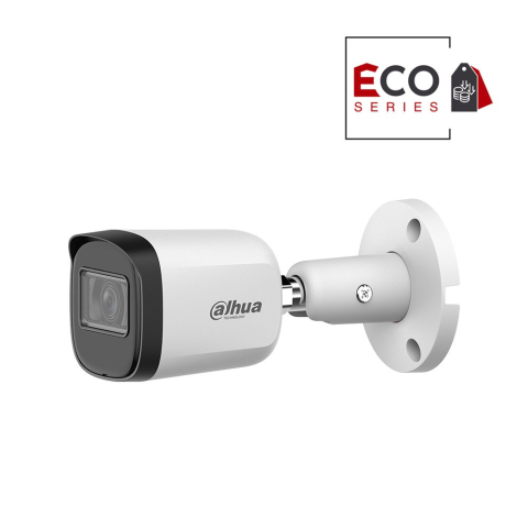 Camere bullet - Camera supraveghere exterior Dahua Eco Series HAC-B2A51-U-0280B-S2, 5 MP, 2.8 mm, IR 30 m, PoC, IP67