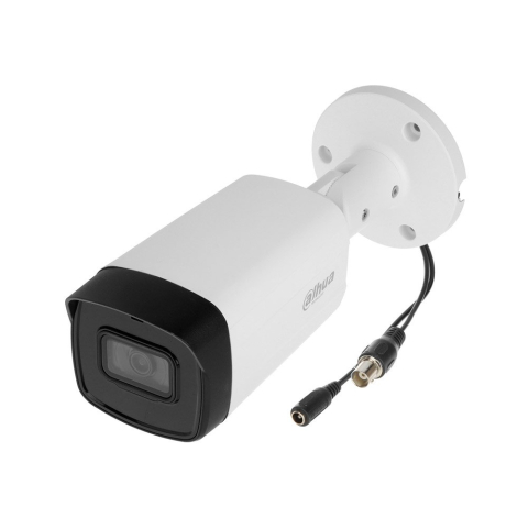 Camere bullet - Camera supraveghere exterior Dahua HAC-HFW1200TH-I8-A, 2 MP, IR 80 m, 3.6 mm, microfon