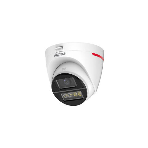 Supraveghere Video - Camera supraveghere exterior Dome analogica cu iluminare duala Dahua HAC-HDW1549X-IL-A-PRO-0280B-DIP, 5 MP, 2.8 mm, IR/lumina calda 50 m, microfon dublu