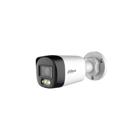 Camere bullet - Camera supraveghere exterior HDCVI cu iluminare duala Dahua Starlight DH-HAC-HFW1500RL-IL-A, 5 MP, 2.8 mm, IR/lumina calda 30 m, microfon
