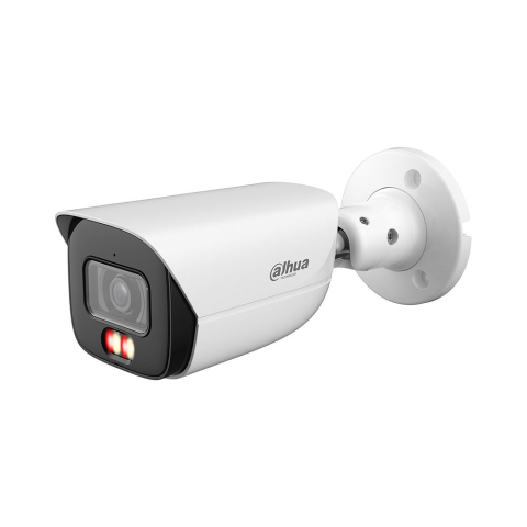 Supraveghere Video - Camera supraveghere exterior IP cu iluminare duala Dahua WizSense IPC-HFW3849E-AS-IL-0280B, 8 MP, 2.8 mm, IR/Lumina calda 30 m, microfon, slot card, PoE