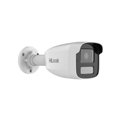 Camere bullet - Camera supraveghere exterior IP Hybrid Light Hikvision HiLook IPC-B480HA-LU, 8 MP, 4 mm, IR / lumina alba 50 m, microfon, detectie persoane/vehicule, PoE