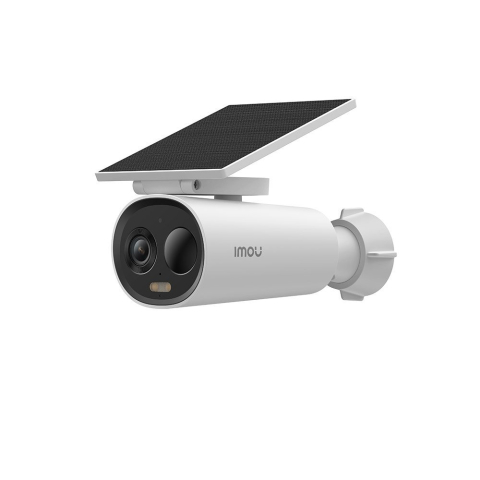 Camere cu panou solar - Camera supraveghere exterior WiFi cu panou solar IMOU Cell 3C IPC-K9DC-5M0WEH-V2, 5 MP, 2.8 mm, IR / lumina alba 15 m, 5000 mAh, slot card, microfon si difuzor